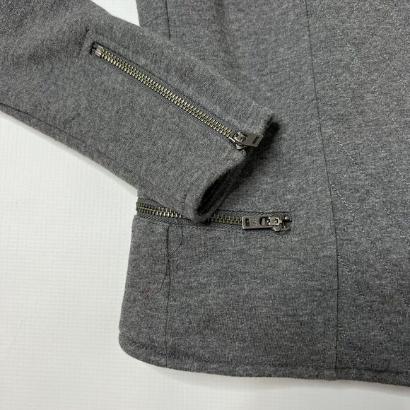 Athleta Gray Moto Jacket Size Small Belvedere Quilted Asymmetrical Zip - Picture 3 of 9